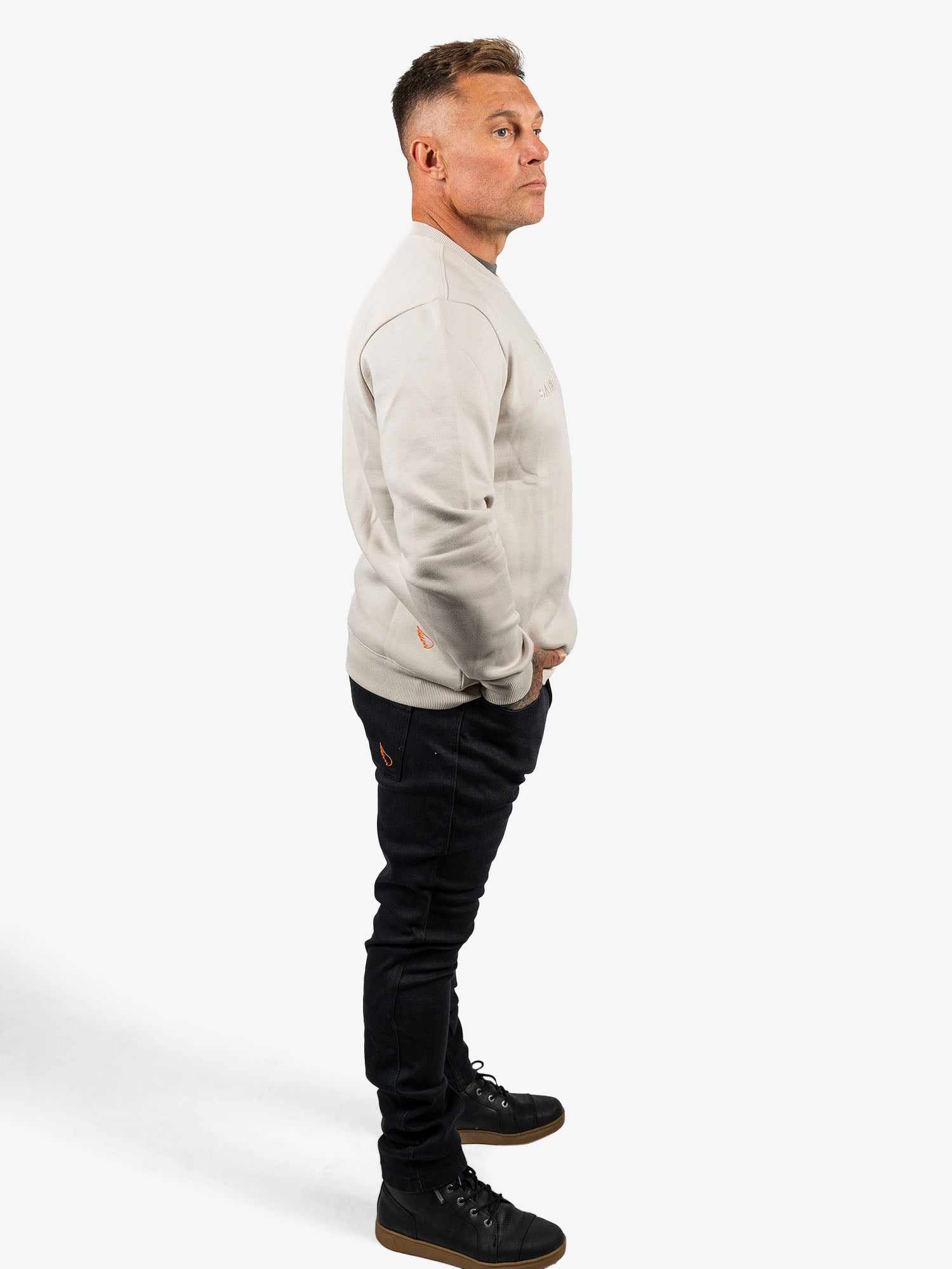 Embroidered Cotton Tencel Crew