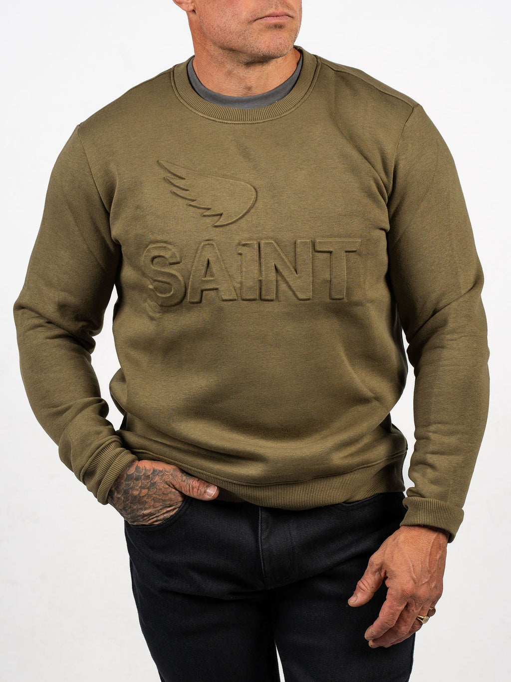 Embossed Cotton Tencel Crew - SA1NT