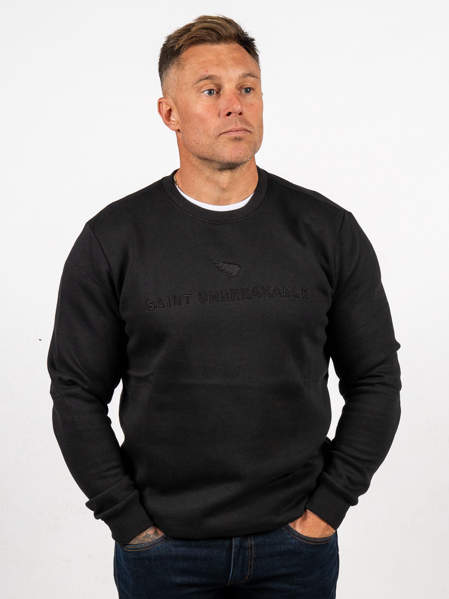 Embroidered Cotton Tencel Crew - SA1NT