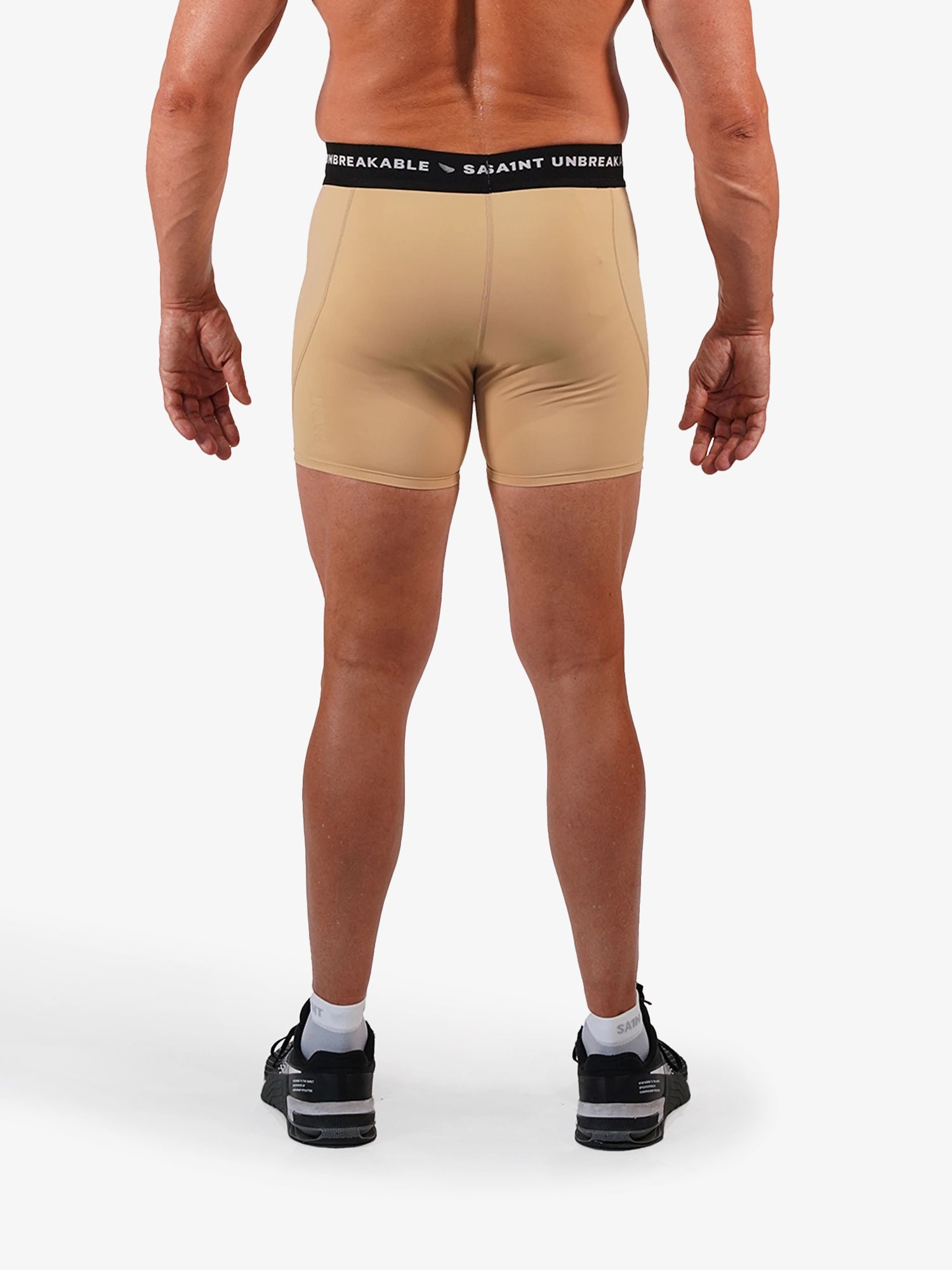 Mens Compression Game-Day 1/2 Shorts - Beige