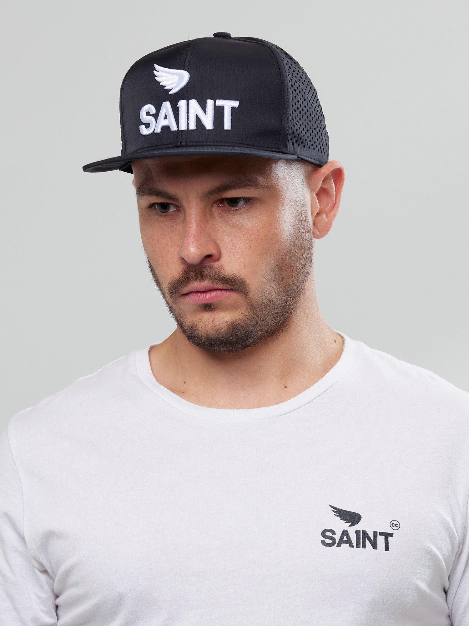 Saint 3D Logo Mesh Snapback - SA1NT
