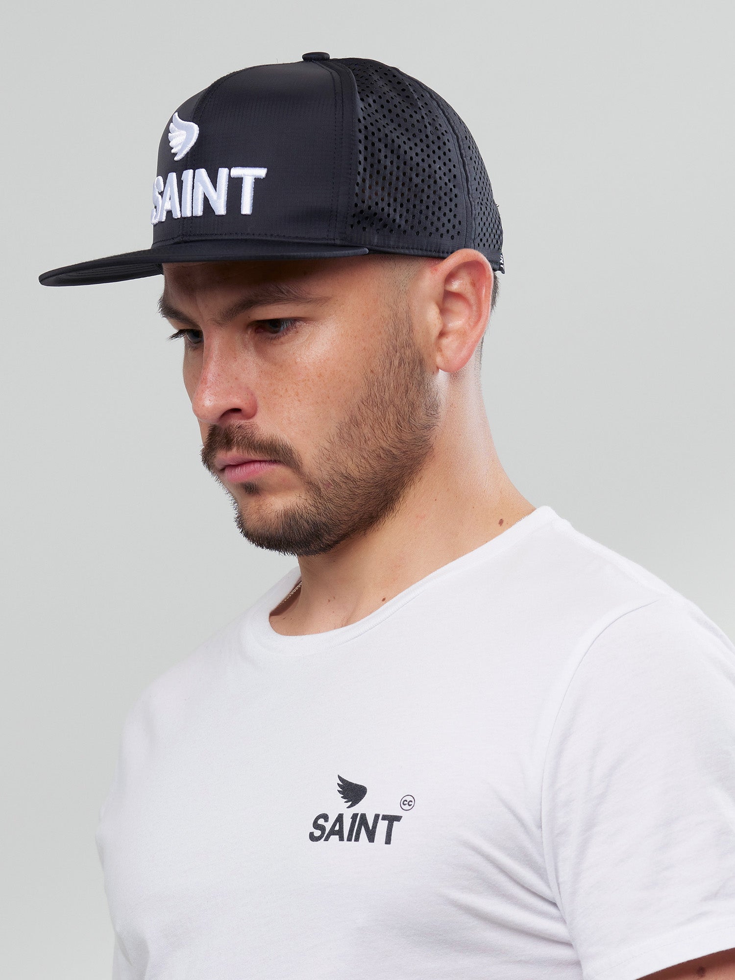 Saint 3D Logo Mesh Snapback - SA1NT