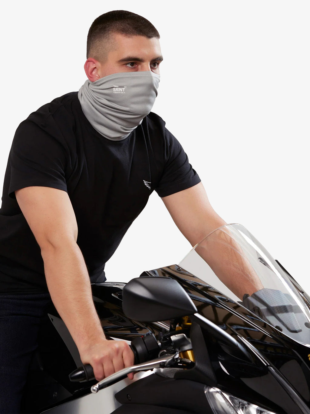 SA1NT Neck Gaiter with Filter - Light Grey