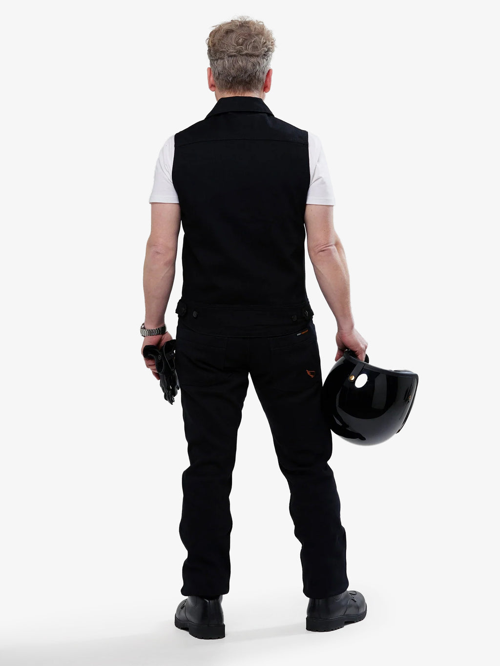 Moto Denim Vest - Black