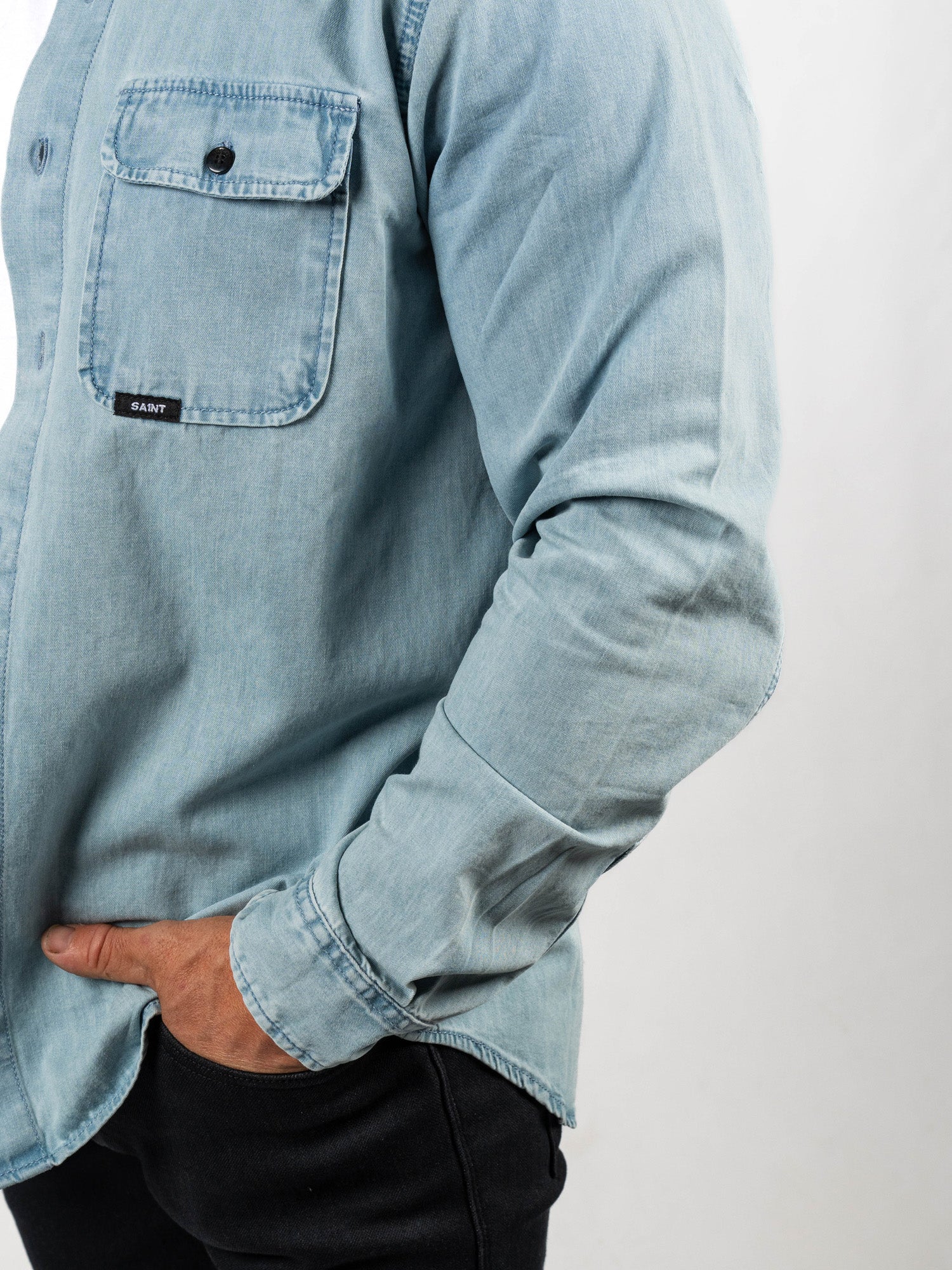 Bleached Denim Shirt - SA1NT