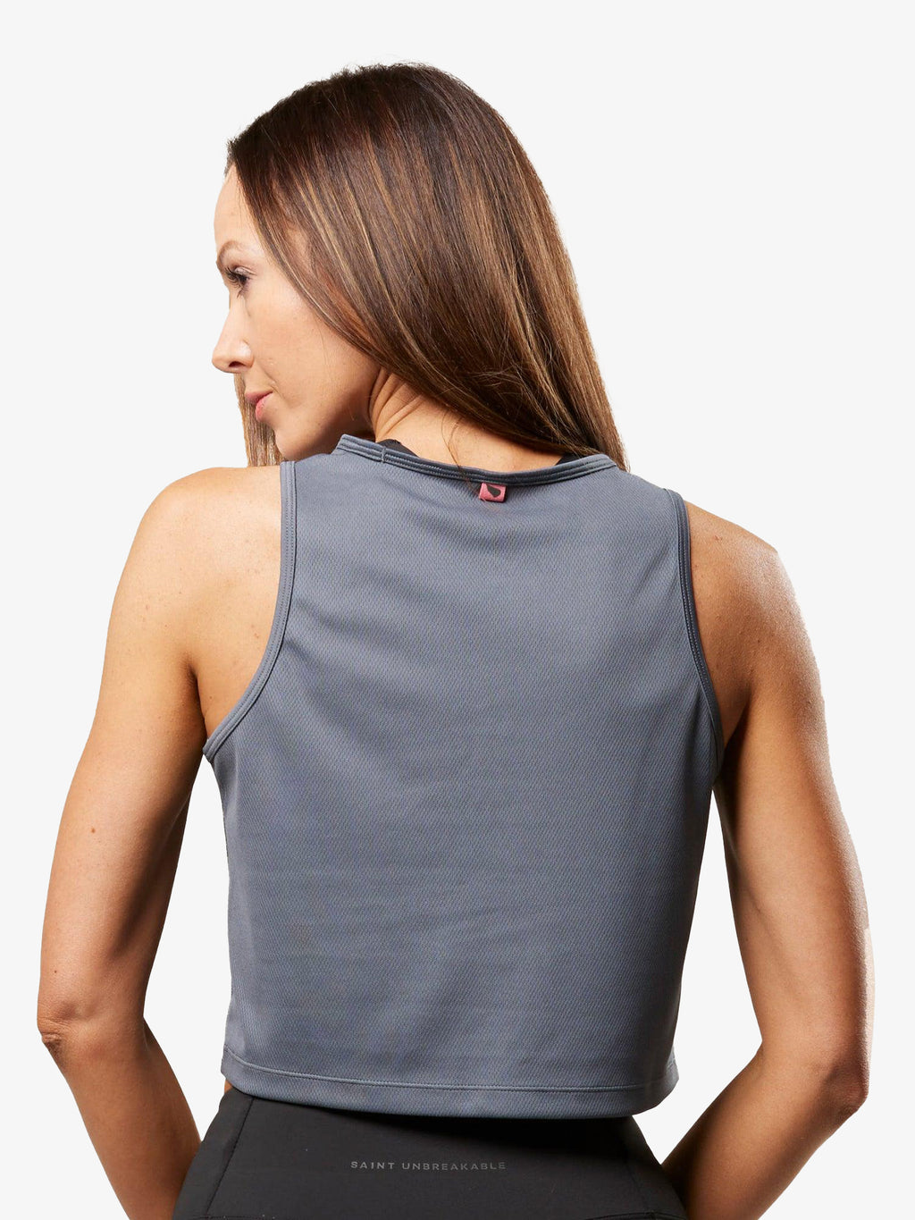 Womens Training Cropped Tank - Grey